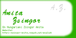 anita zsingor business card